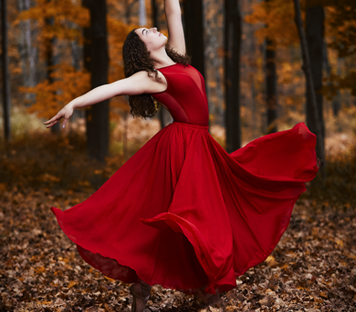 dancer in red dress